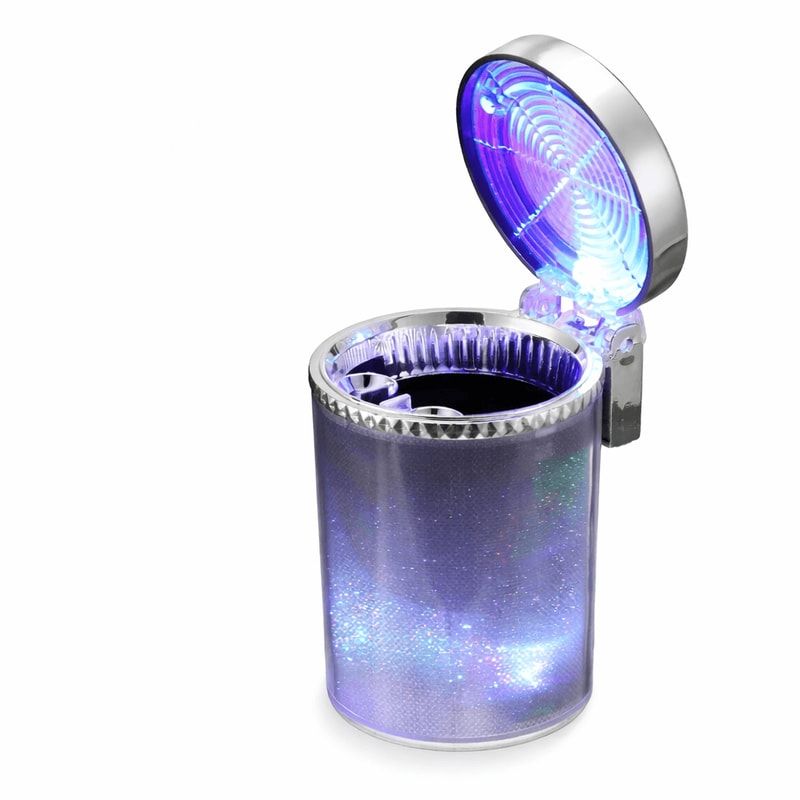 Car LED Smokeless Ashtray With Colorful Light Stylish Cigarette Holder For Vehicles 0