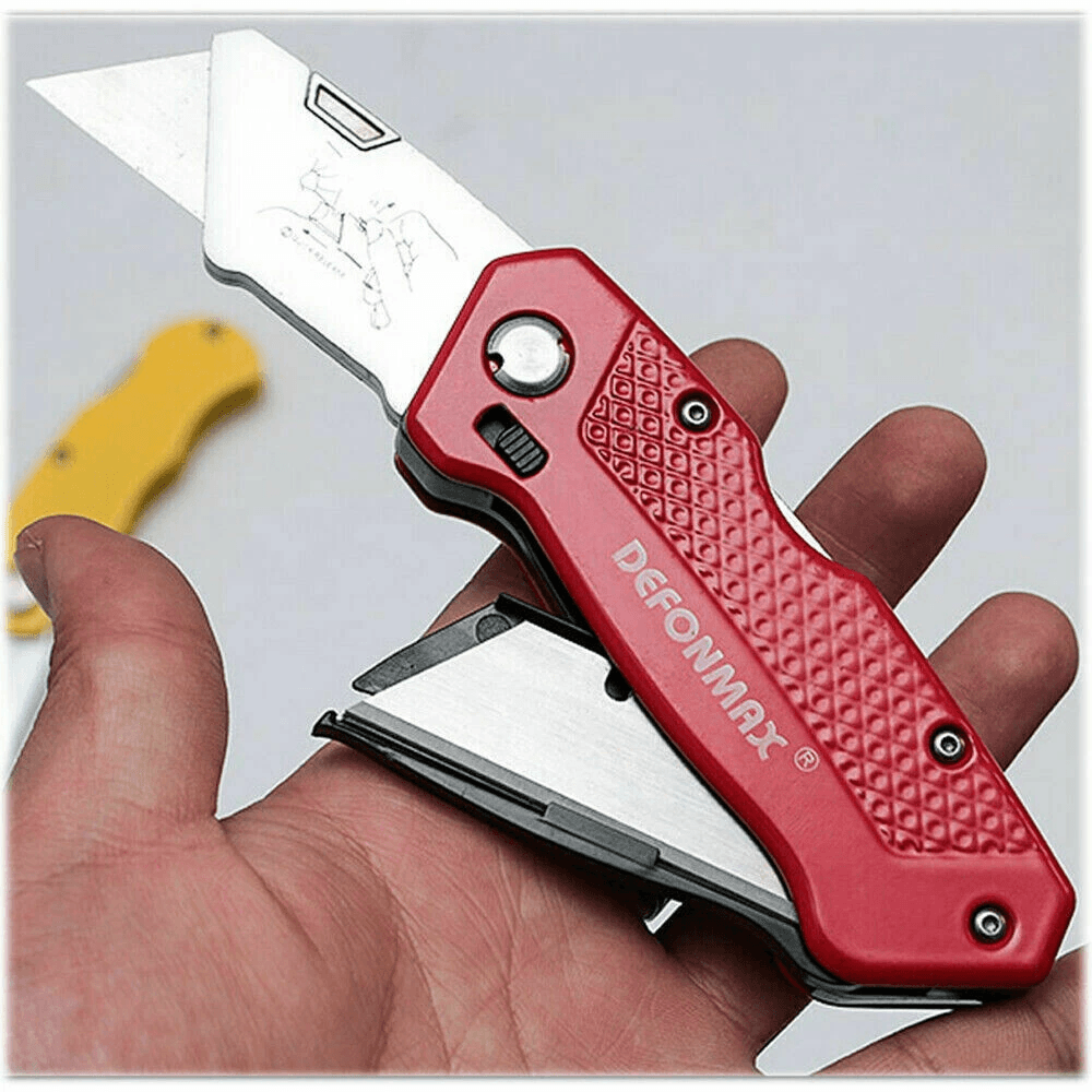 Heavy Duty Folding Utility Knife With Quick Blade Change Blade Durable Box Cutter For DIY And Profe 0