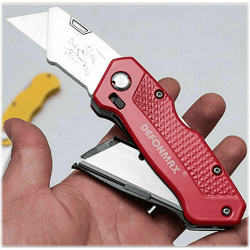 heavy duty folding utility knife with quick blade change blade durable box cutter for diy and professional use