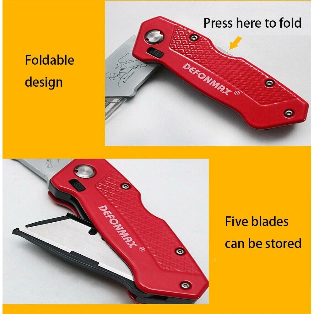 Heavy Duty Folding Utility Knife With Quick Blade Change Blade Durable Box Cutter For DIY And Profe 2
