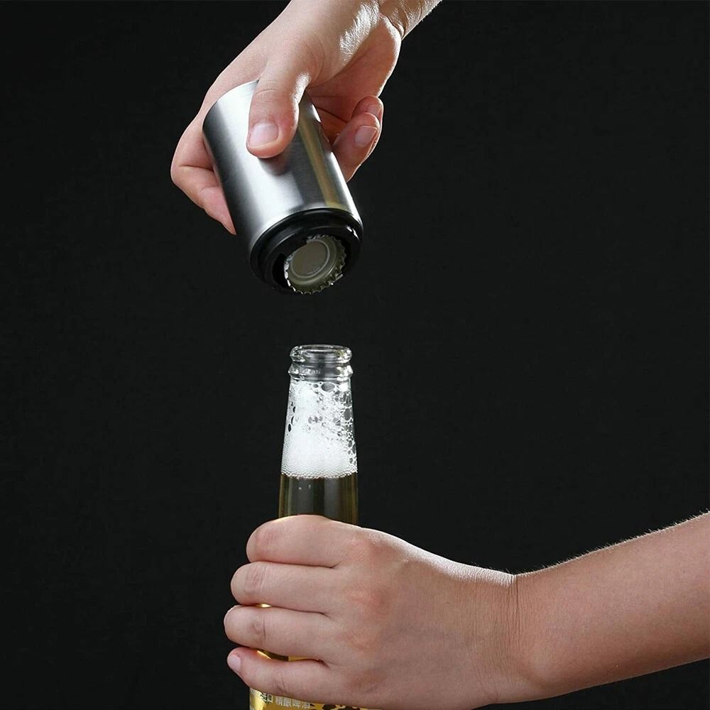 Automatic Beer And Soda Bottle Opener Stainless Steel Magnetic Cap Remover For Bar Use 4
