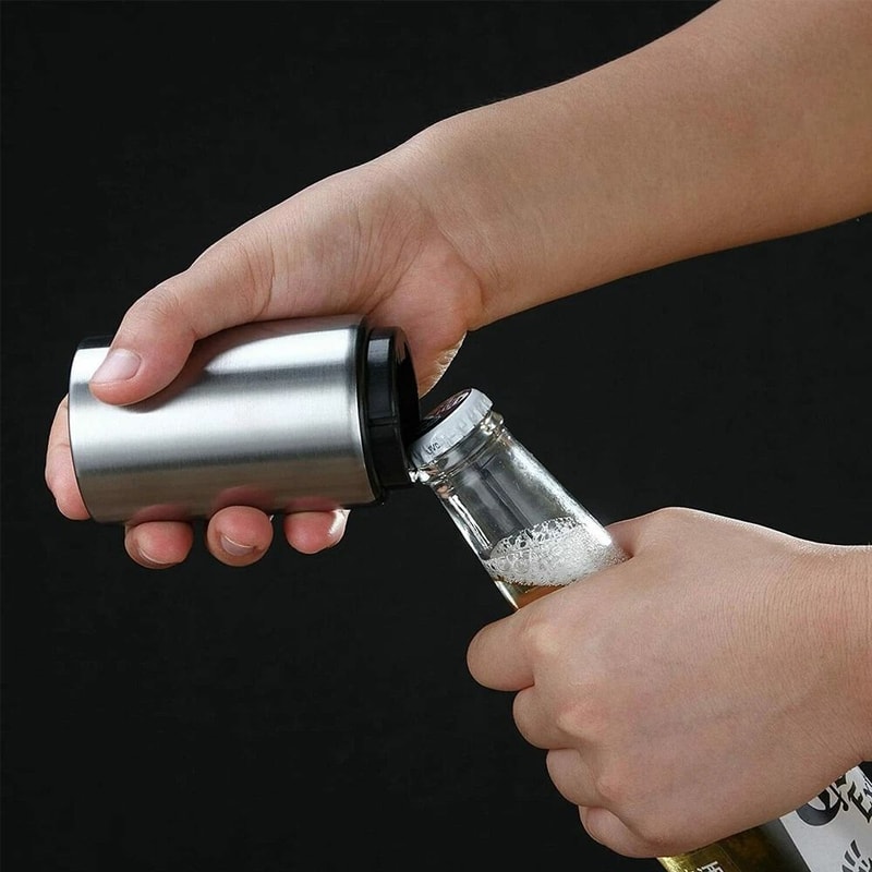 Automatic Beer And Soda Bottle Opener Stainless Steel Magnetic Cap Remover For Bar Use 0
