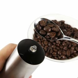 manual coffee grinder with ceramic burr stainless steel portable coffee mill
