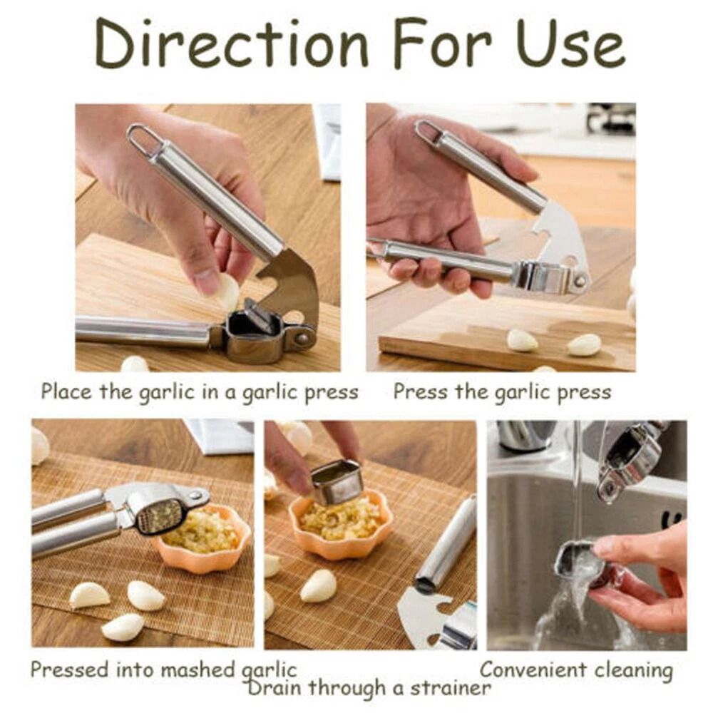 Stainless Steel Garlic Press Crusher Squeezer Professional Kitchen Tool For Effortless Garlic Prepa 3