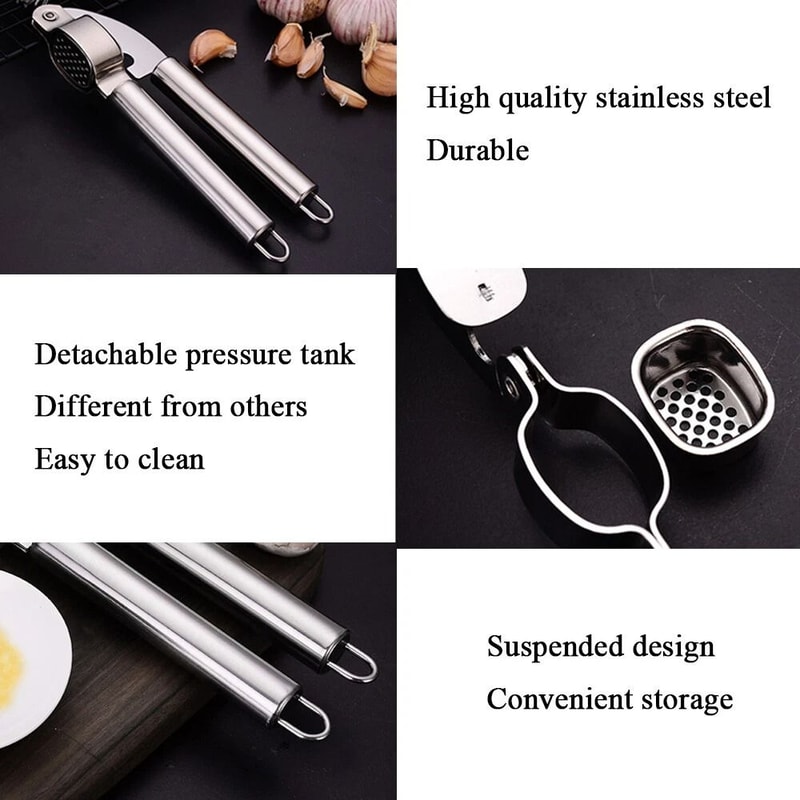 Stainless Steel Garlic Press Crusher Squeezer Professional Kitchen Tool For Effortless Garlic Prepa 5