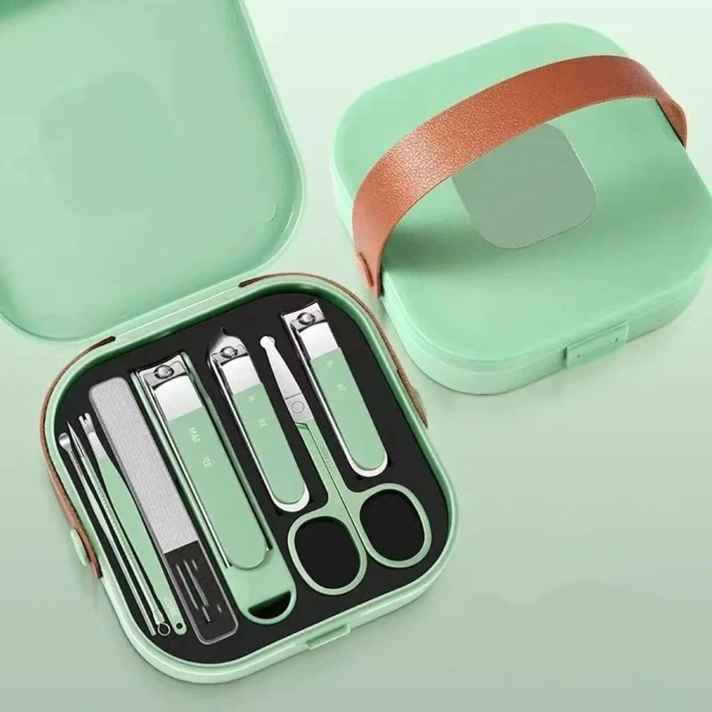 Manicure Pedicure Set Nail Clippers And Cuticle Grooming Kit With Ear Pick Cleaner Case 0