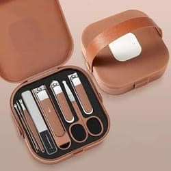 manicure pedicure set nail clippers and cuticle grooming kit with ear pick cleaner case