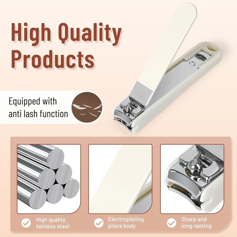 Manicure Pedicure Set Nail Clippers And Cuticle Grooming Kit With Ear Pick Cleaner Case 14