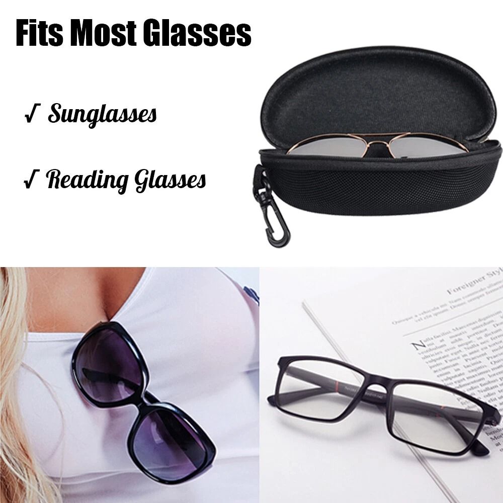 Hard Eyeglass Case With Zipper And Belt Clip Portable Sunglasses Protector 3