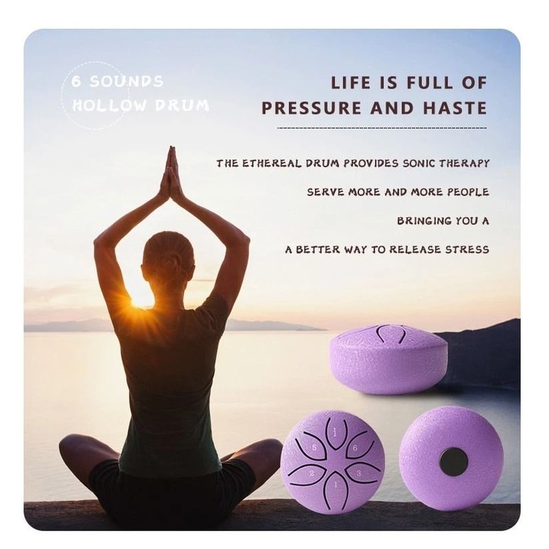 Outdoor Steel Tongue Drum 6 Note Handpan Rain Chime For Garden Relaxation 1