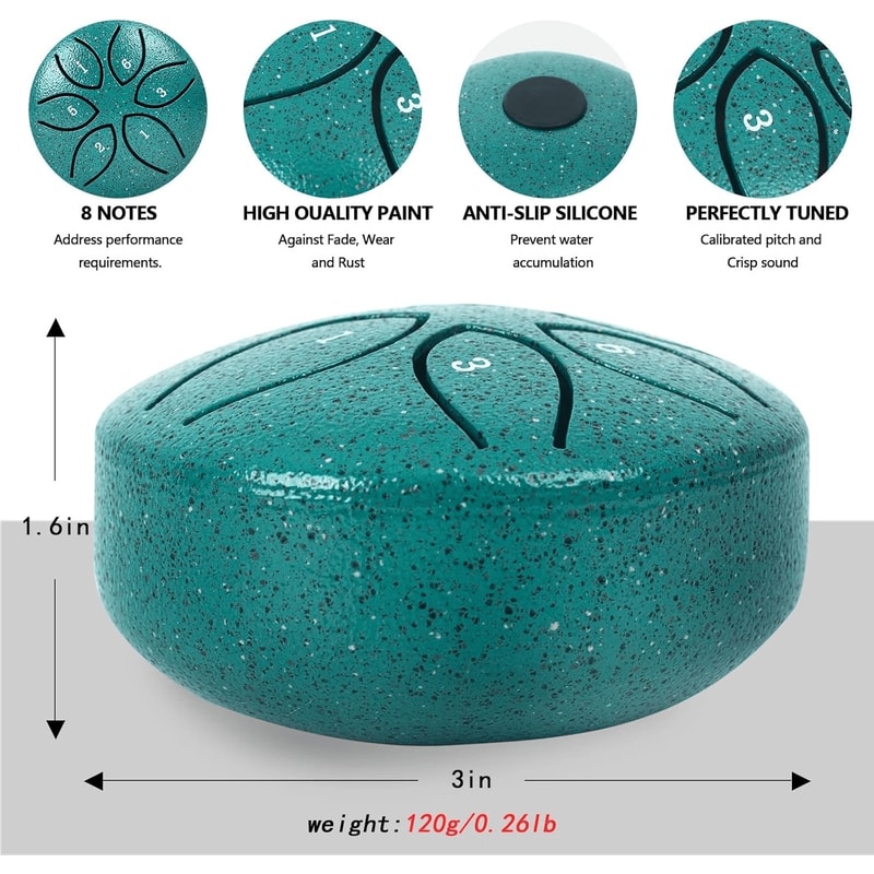 Outdoor Steel Tongue Drum 6 Note Handpan Rain Chime For Garden Relaxation 3