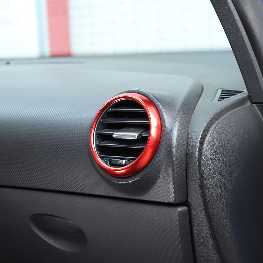 Premium Red Interior Vent Trim Ring For Seat Leon MK2 Dashboard 1