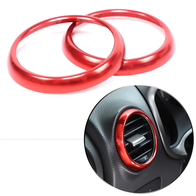 Premium Red Interior Vent Trim Ring For Seat Leon MK2 Dashboard 0