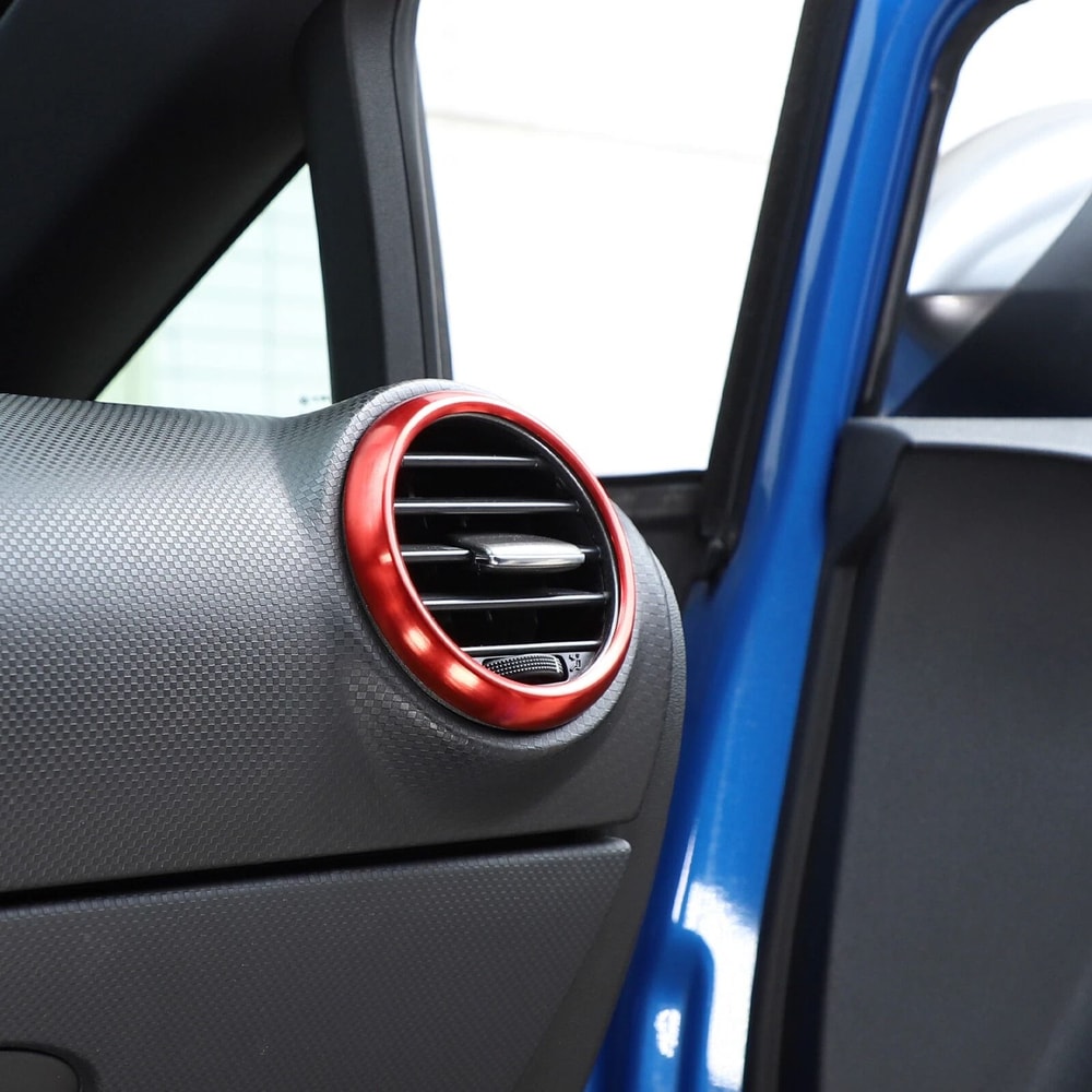 Premium Red Interior Vent Trim Ring For Seat Leon MK2 Dashboard 4