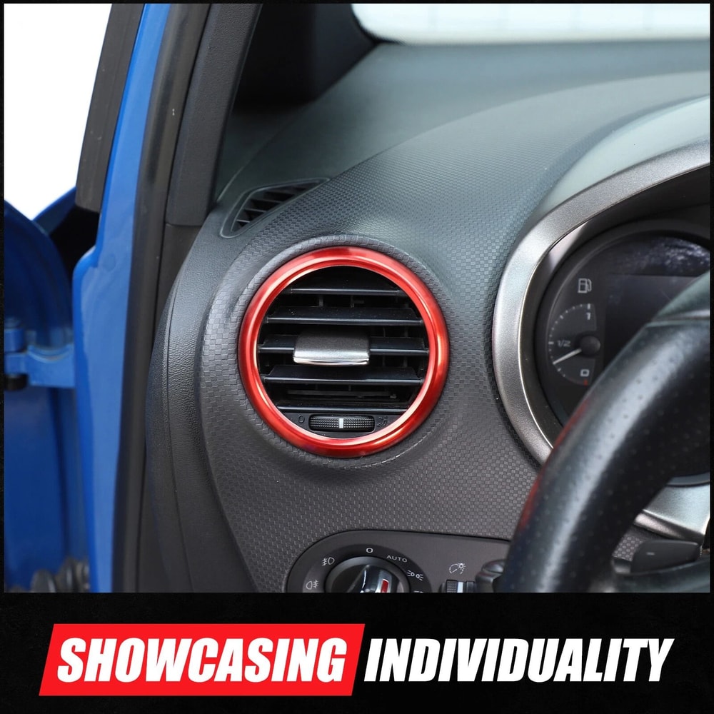 Premium Red Interior Vent Trim Ring For Seat Leon MK2 Dashboard 9