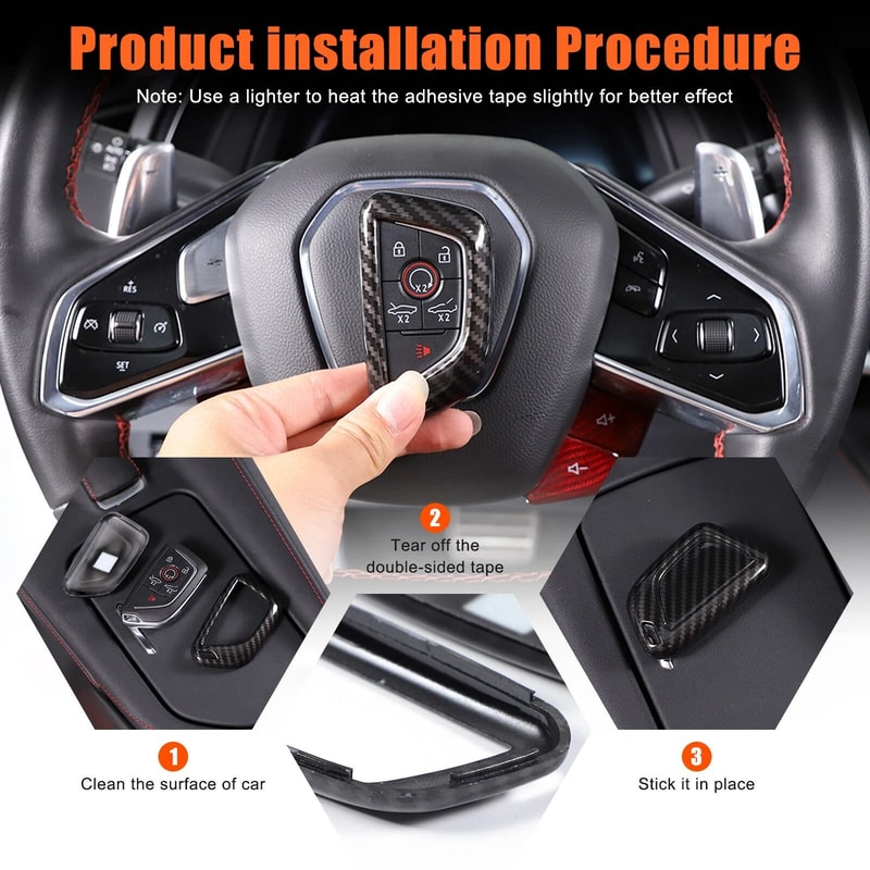 Premium ABS Carbon Fiber Key Fob Cover For Corvette C8 Sleek Protection Style 11