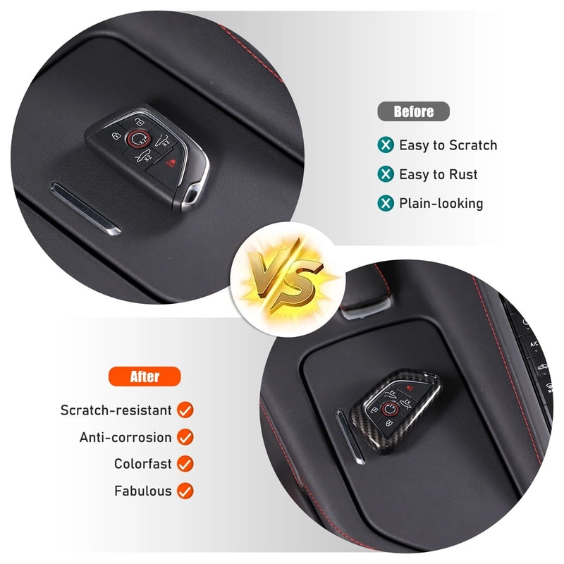 Premium ABS Carbon Fiber Key Fob Cover For Corvette C8 Sleek Protection Style 12