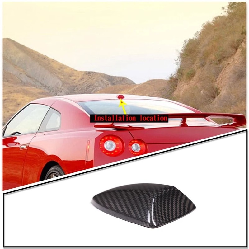 Real Carbon Fiber Car Roof Radio Aerial Antenna Cover For Nissan GTR R35 0