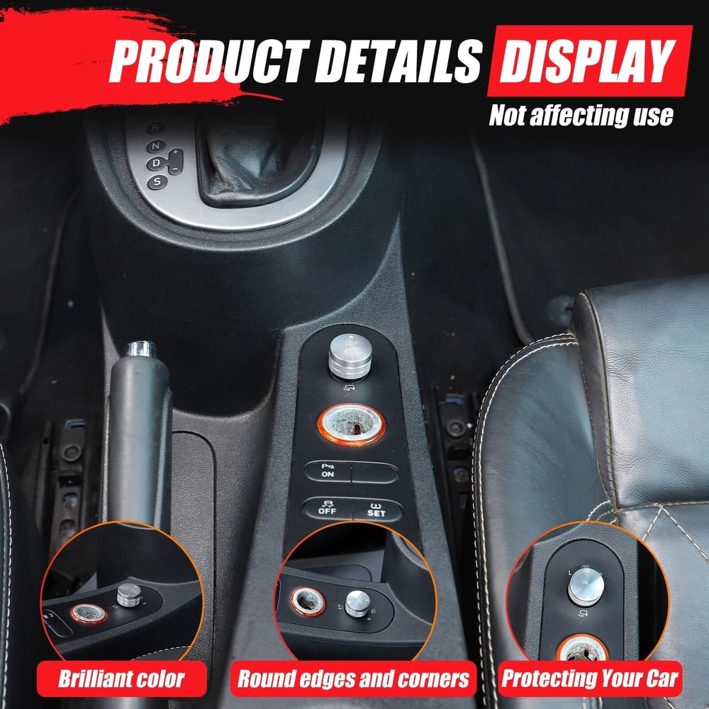 Premium Aluminum Rearview Knob Trim Ring For Seat Leon MK2 Mirror Upgrade 6