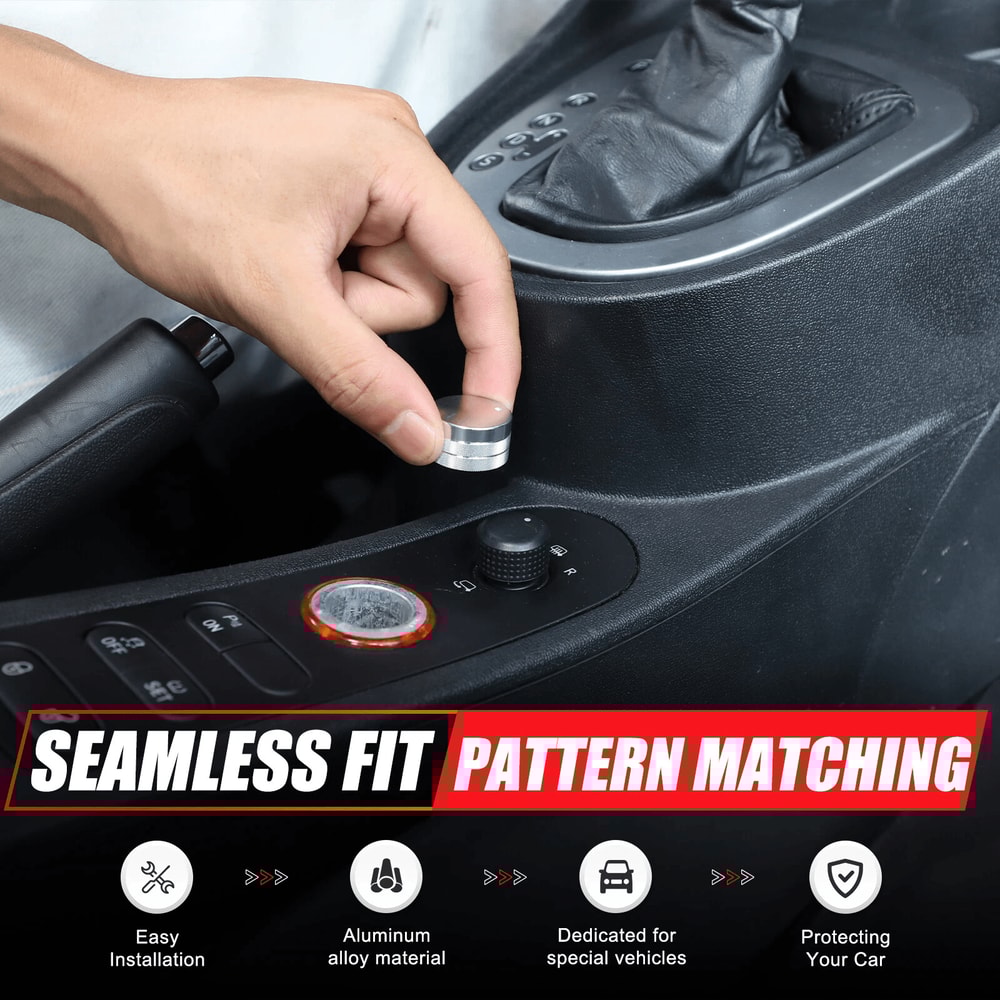 Premium Aluminum Rearview Knob Trim Ring For Seat Leon MK2 Mirror Upgrade 9