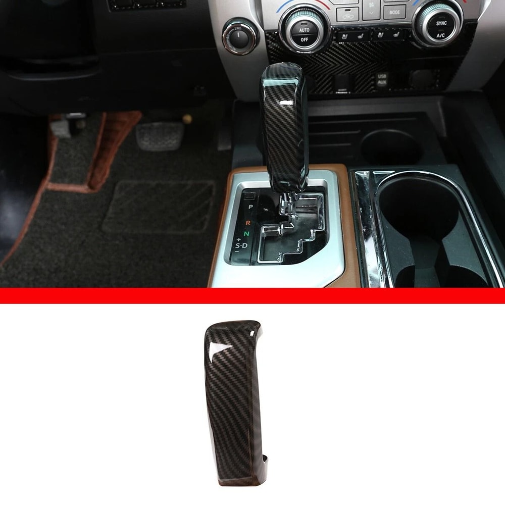 Fit For Toyota Tundra Gear Shift Knob Head Decor Trim ABS Carbon Fiber Interior Upgrade 8