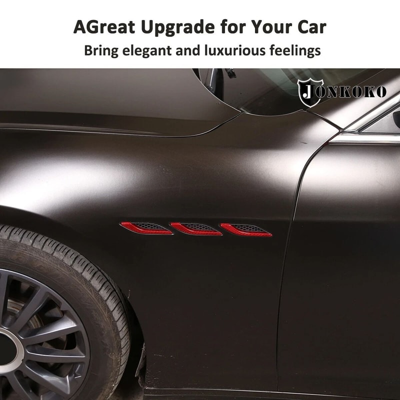 Red Carbon Fiber Air Vent Cover For Maserati Ghibli Side Fender Trim Upgrade 1