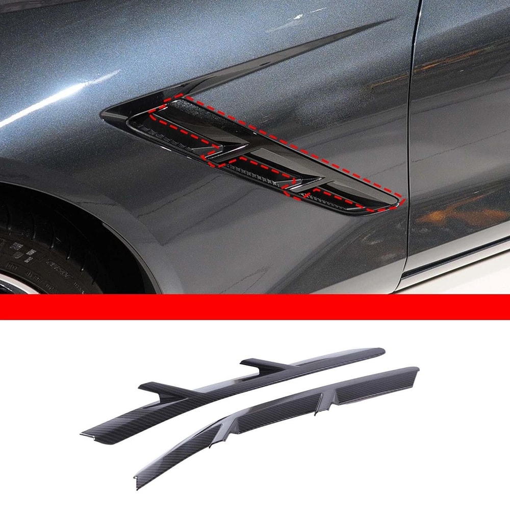 Carbon Fiber Look Side Fender Air Vent Frame For Corvette C7 20142019 7