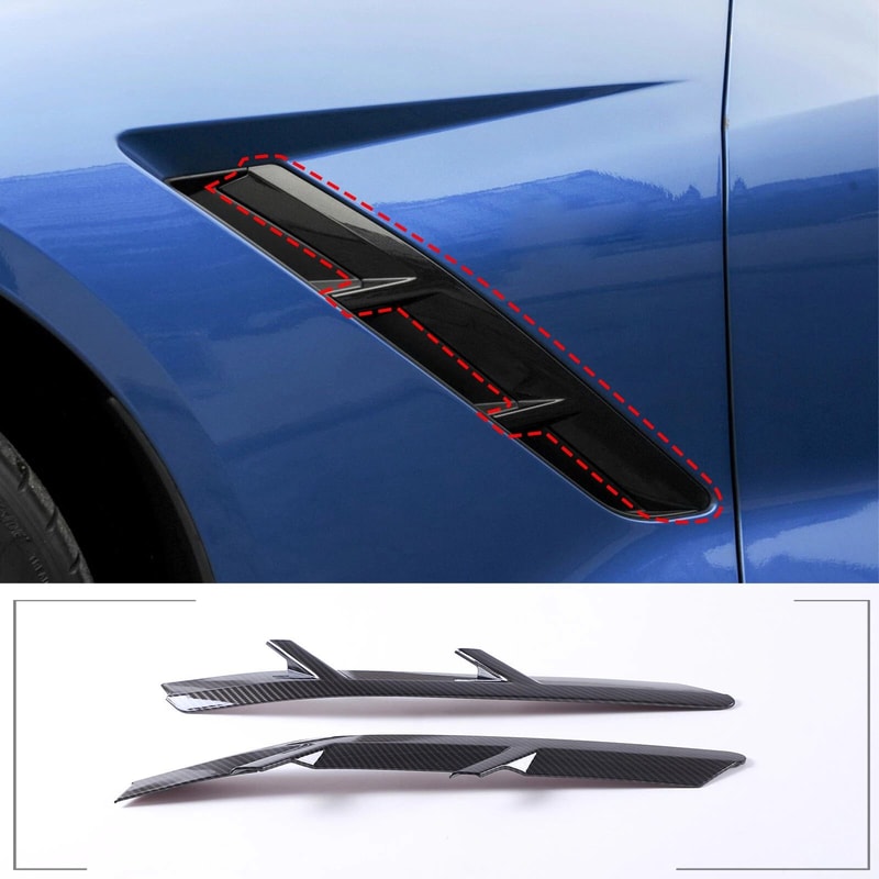 Carbon Fiber Look Side Fender Air Vent Frame For Corvette C7 20142019 0
