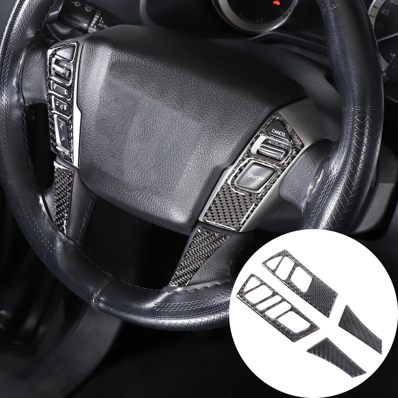 Carbon Fiber Steering Wheel Button Cover Trim For Nissan Titan Interior Car Upgrade 0