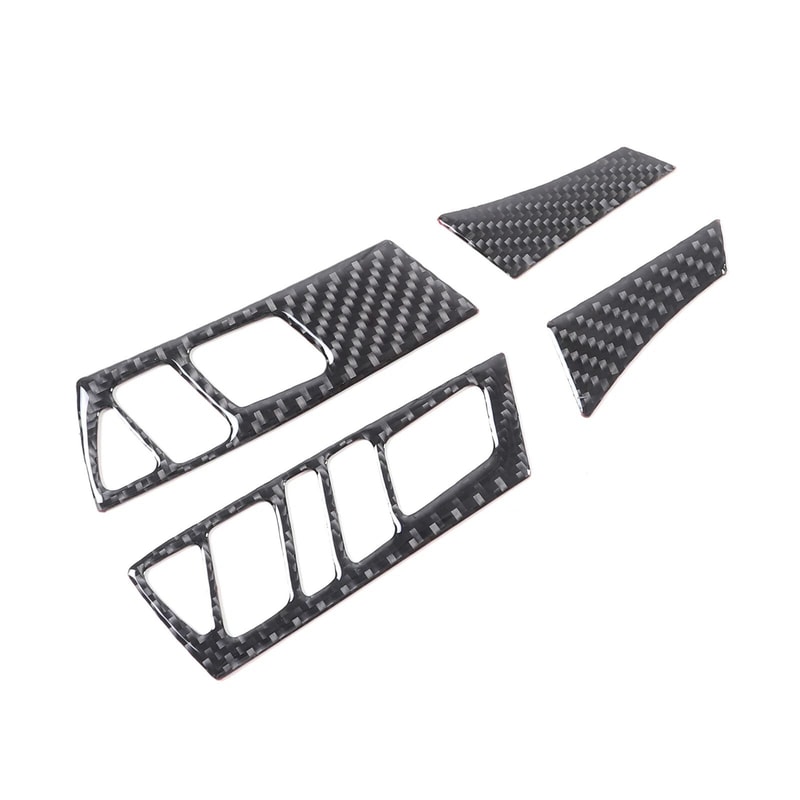 Carbon Fiber Steering Wheel Button Cover Trim For Nissan Titan Interior Car Upgrade 8