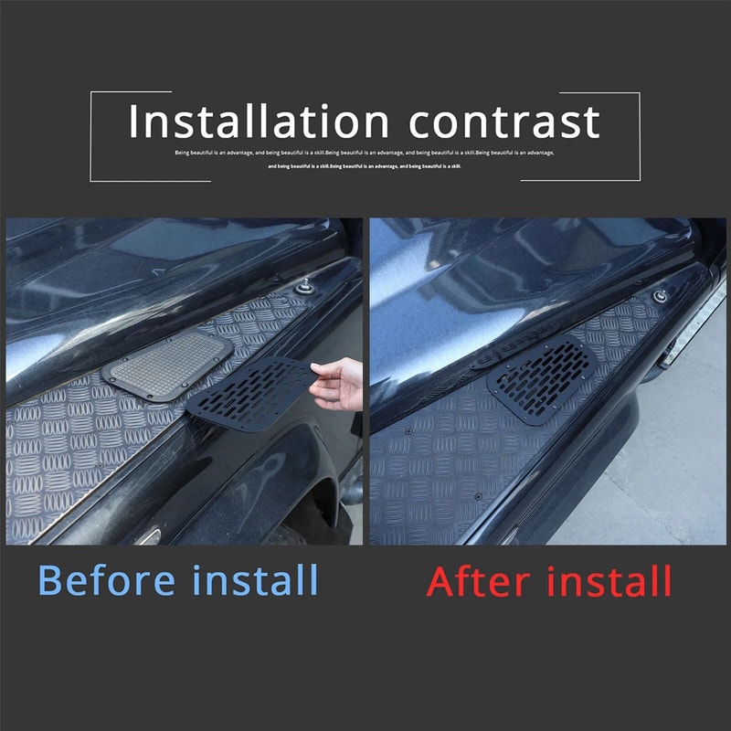 Black Alloy Front Hood Air Vent Cover Trim For Land Rover Defender Durable Alloy Design Enhances St 2