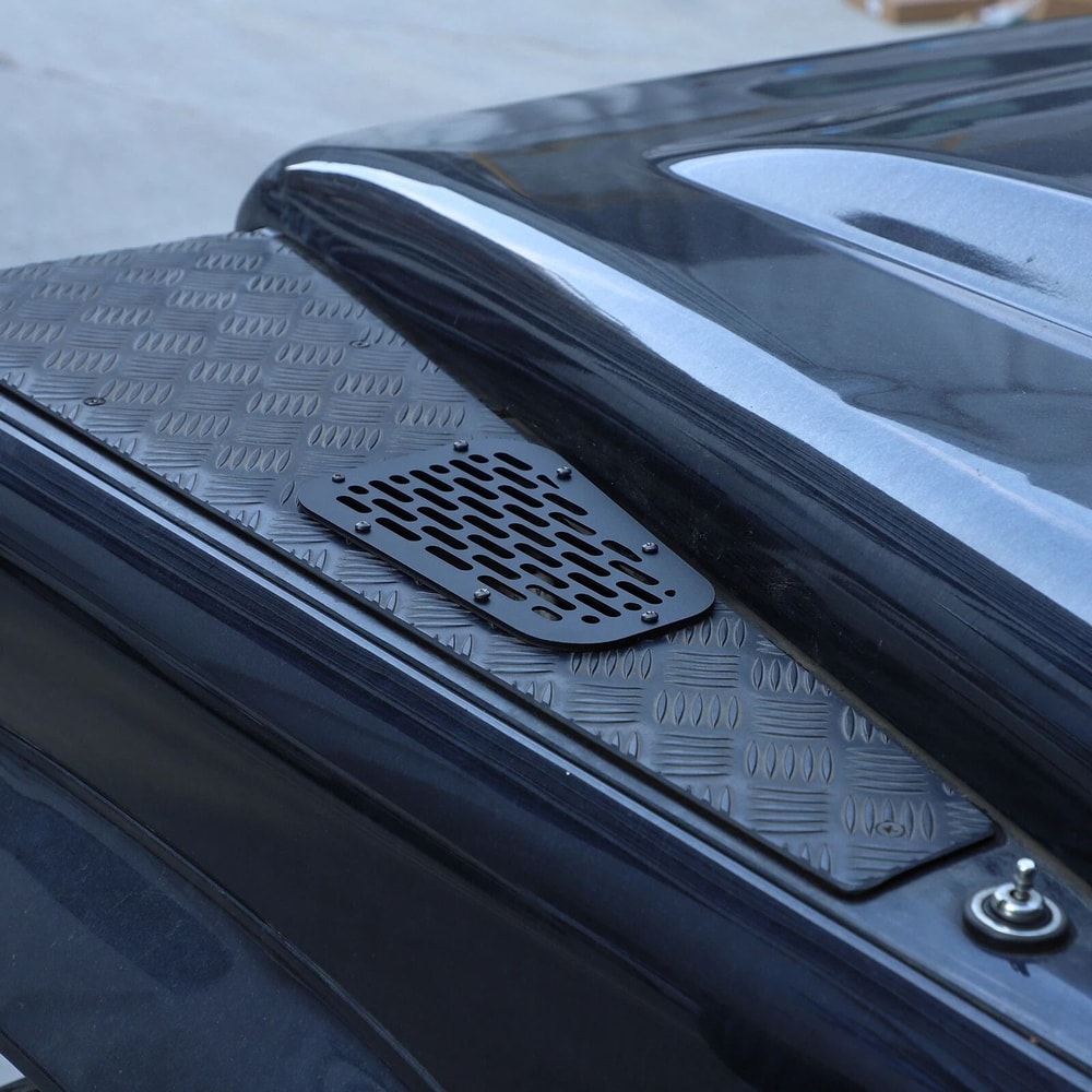 Black Alloy Front Hood Air Vent Cover Trim For Land Rover Defender Durable Alloy Design Enhances St 14