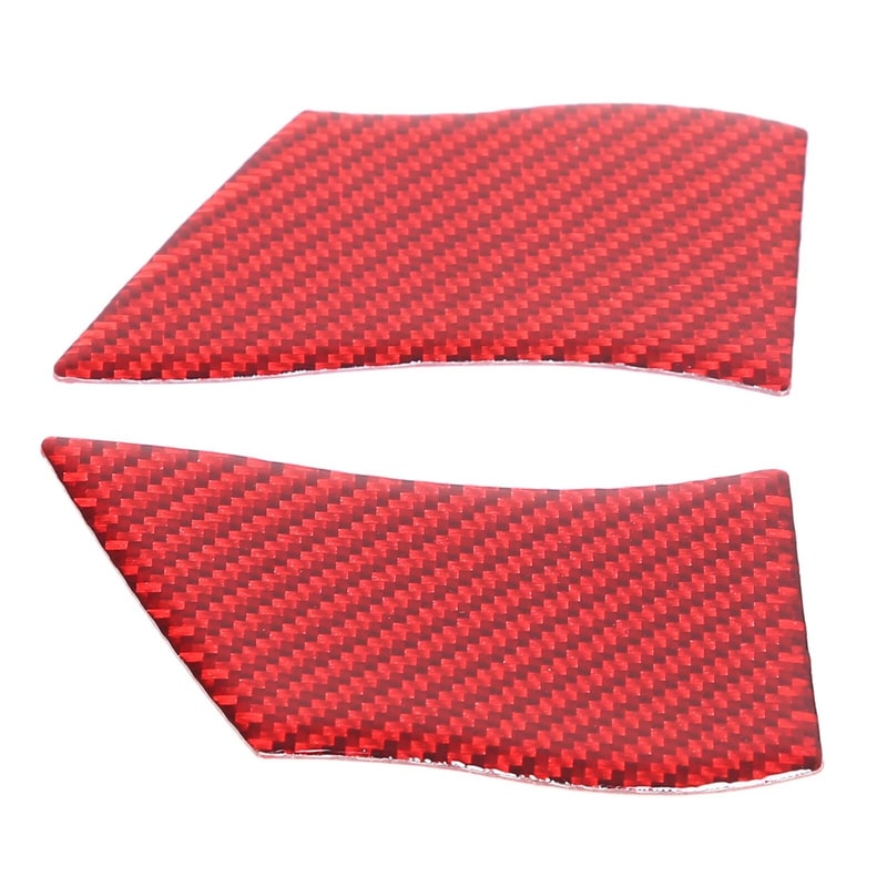 Red Carbon Fiber Steering Wheel Button Cover Trim For Corvette C6 1