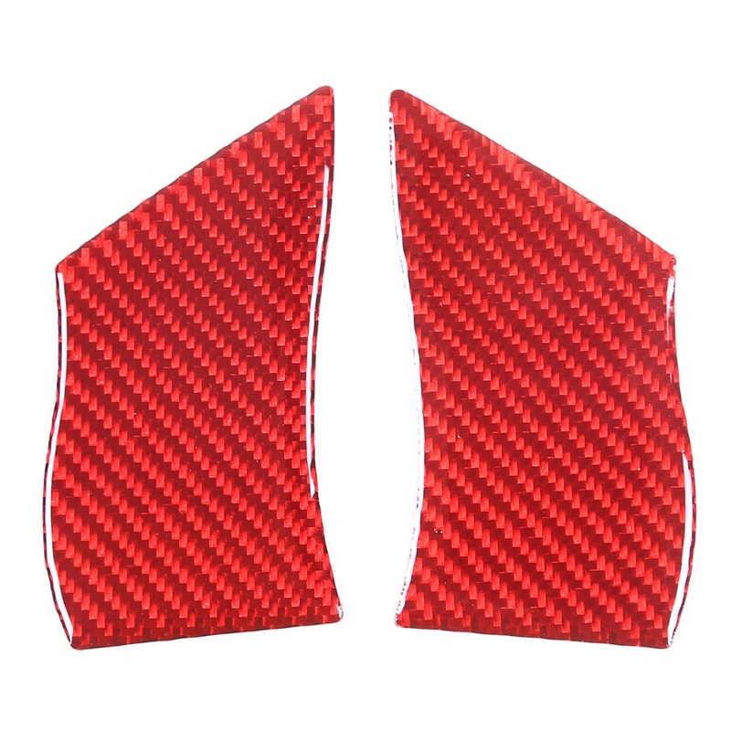 Red Carbon Fiber Steering Wheel Button Cover Trim For Corvette C6 3