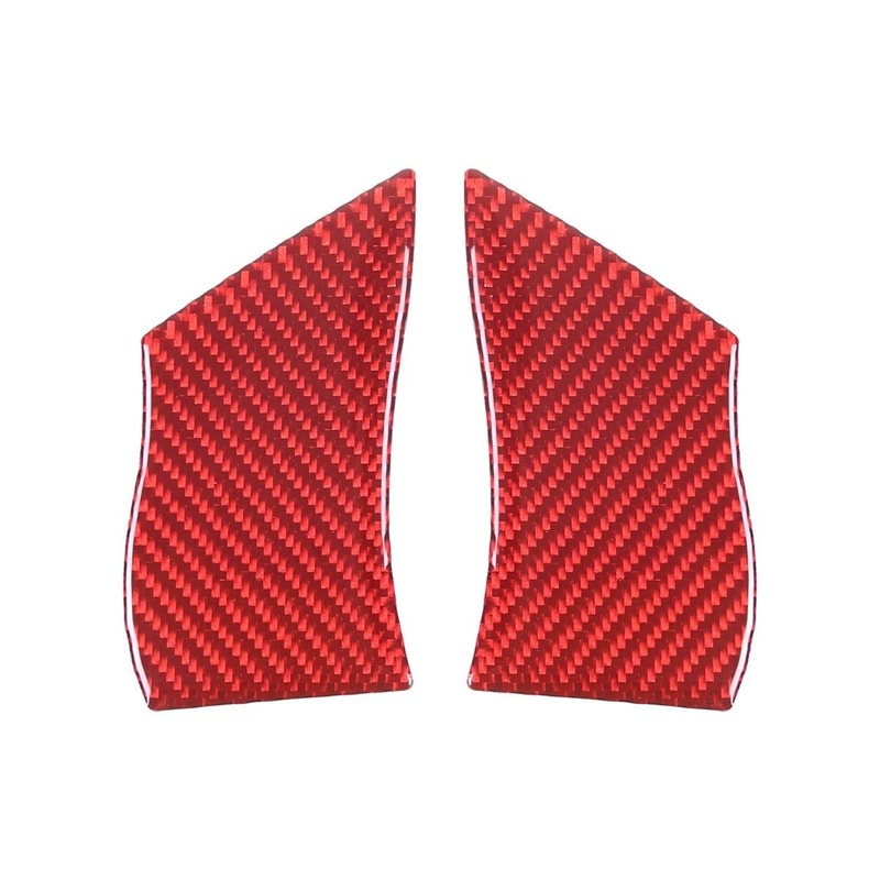 Red Carbon Fiber Steering Wheel Button Cover Trim For Corvette C6 5