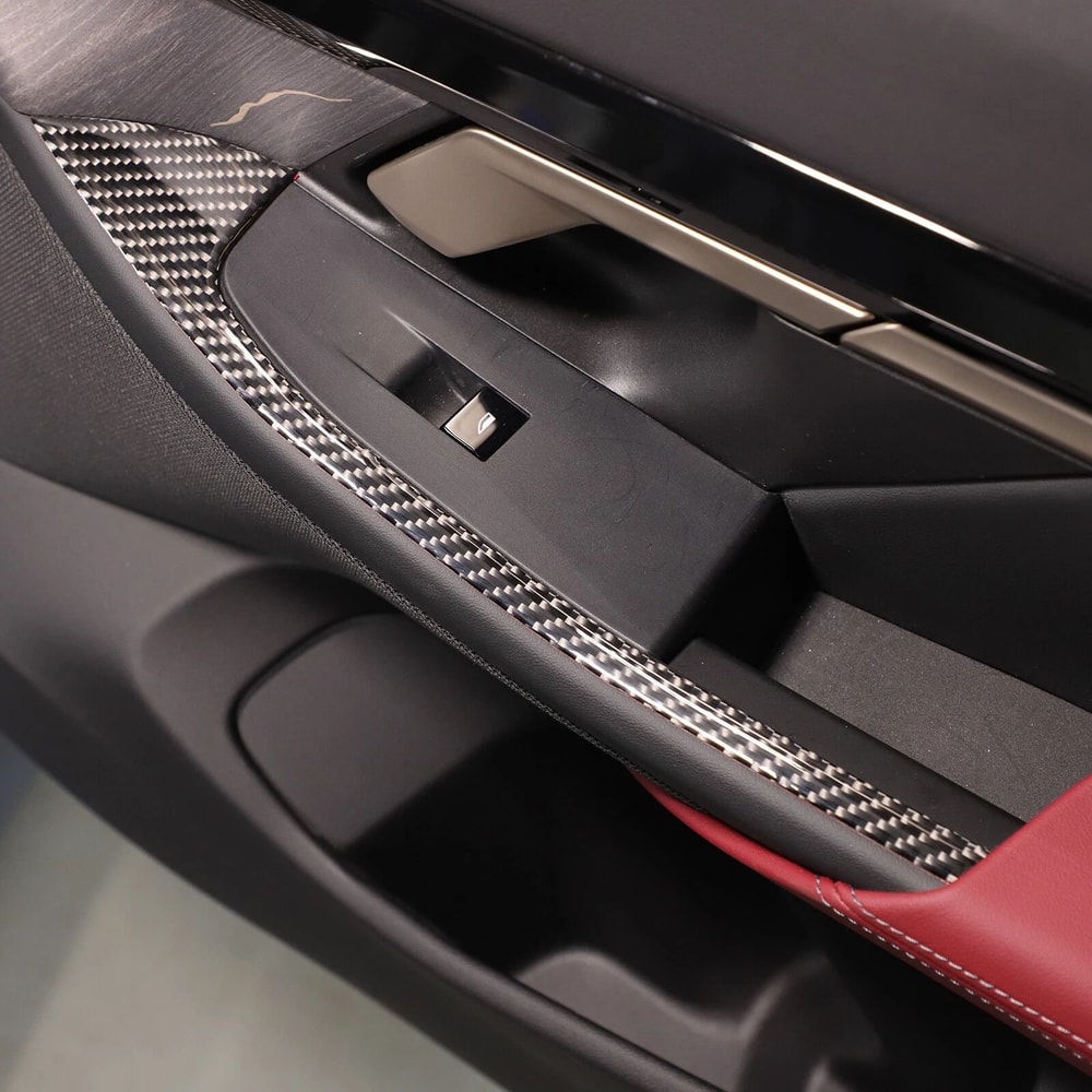 Carbon Fiber Inner Door Armrest Trim Cover For BMW 5 Series G60 I5 Premium Custom Fit 3