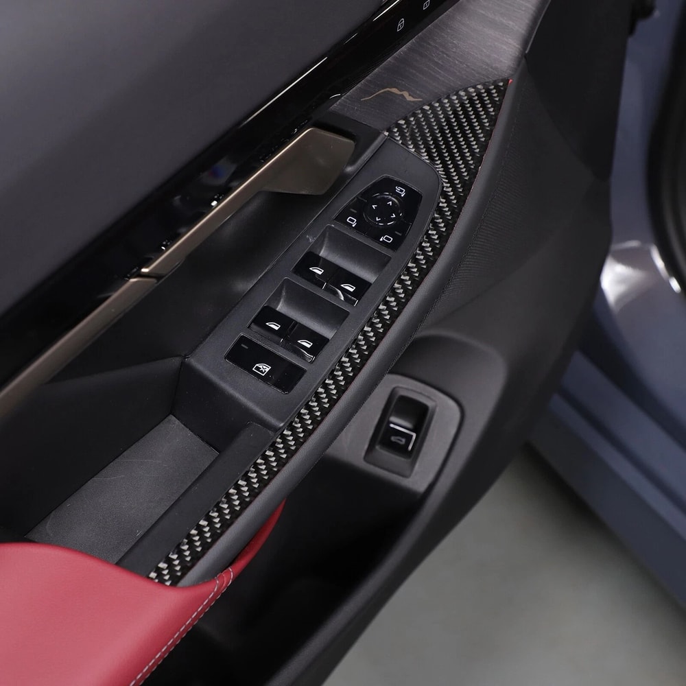 Carbon Fiber Inner Door Armrest Trim Cover For BMW 5 Series G60 I5 Premium Custom Fit 4