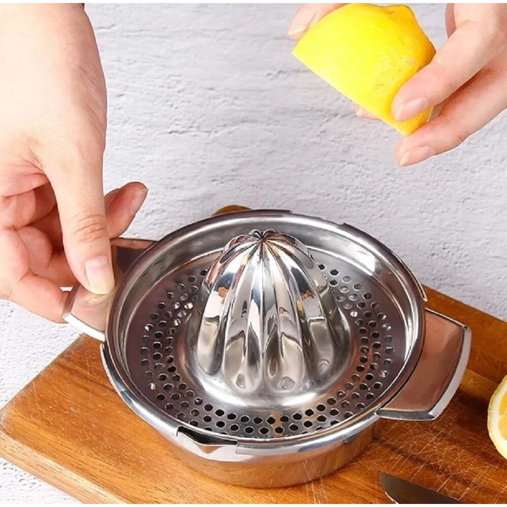 Stainless Steel Manual Citrus Juicer With Bowl Strainer For Lemon Lime And Orange 0