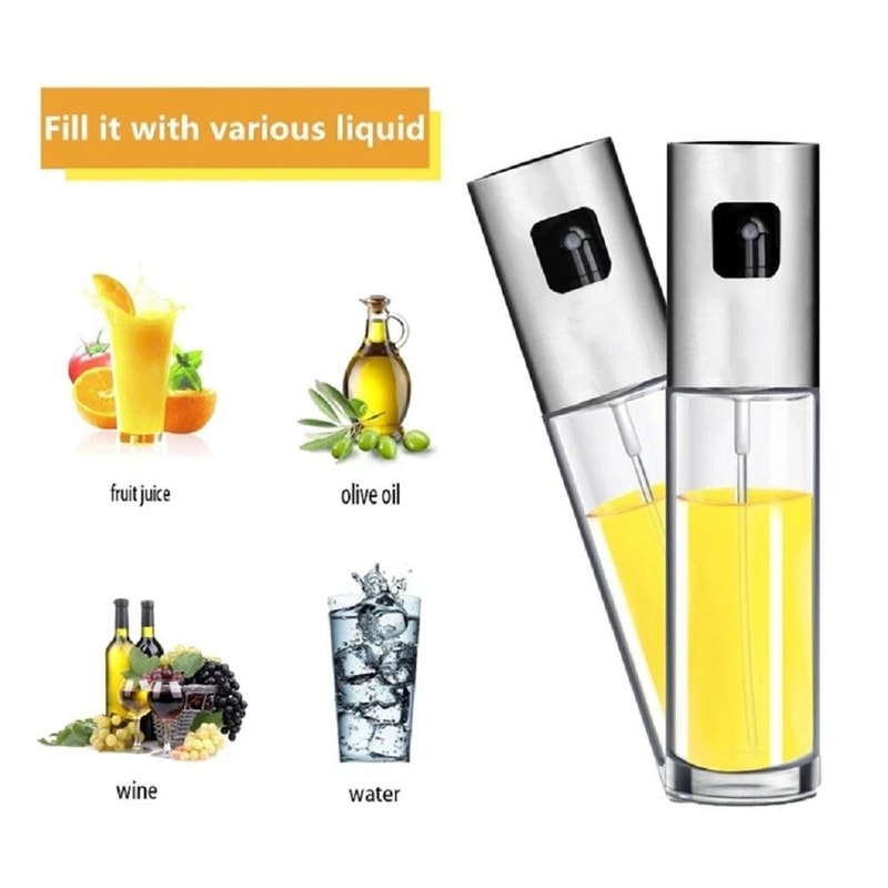 Stainless Steel Olive Oil Sprayer Mister Refillable Cooking Spray Bottle For BBQ Healthy Cooking 6