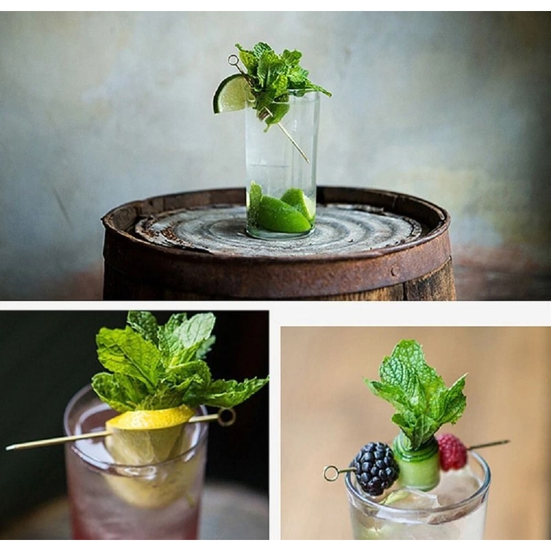 Stainless Steel Cocktail Picks Reusable Martini Garnish Bar Tools 2