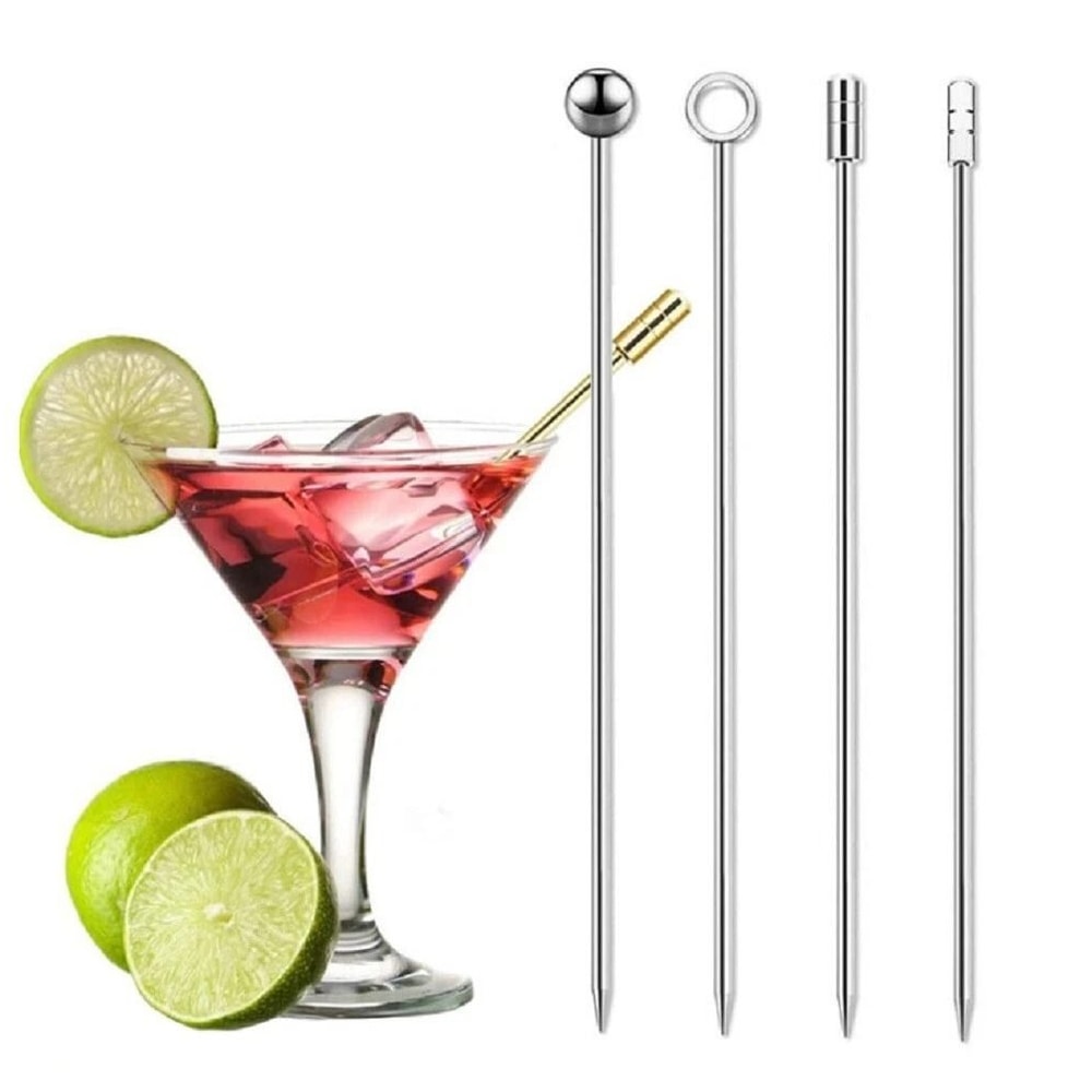Stainless Steel Cocktail Picks Reusable Martini Garnish Bar Tools 7