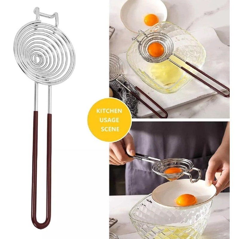 Stainless Steel Egg Separator Tool For Yolk And White Sifting In Baking Cooking 7
