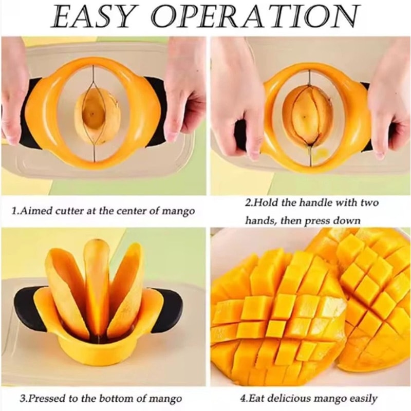 Ergonomic Mango Slicer Pitter Non Slip Grip Fruit Cutter Tool 7
