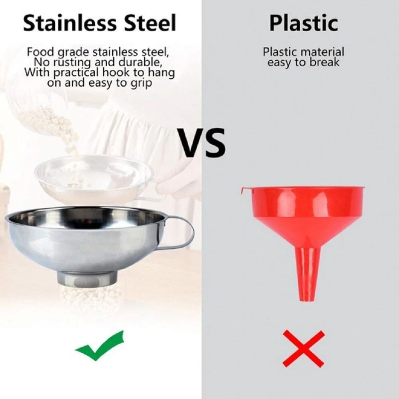 Premium Stainless Steel Wide Mouth Mason Jar Funnel Set For Mess Free Filling 8