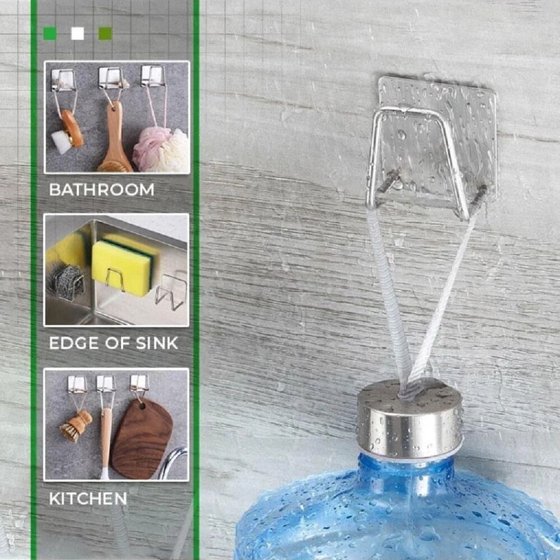 Premium Stainless Steel Sink Sponge Holder Adhesive Kitchen Caddy Organizer Set 2