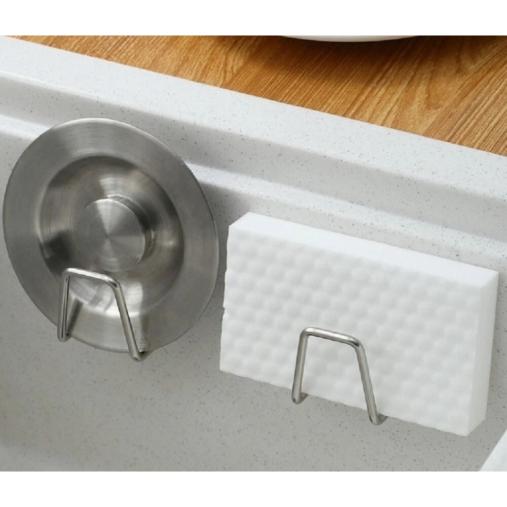 Premium Stainless Steel Sink Sponge Holder Adhesive Kitchen Caddy Organizer Set 4