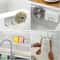Premium Stainless Steel Sink Sponge Holder Adhesive Kitchen Caddy Organizer Set 7