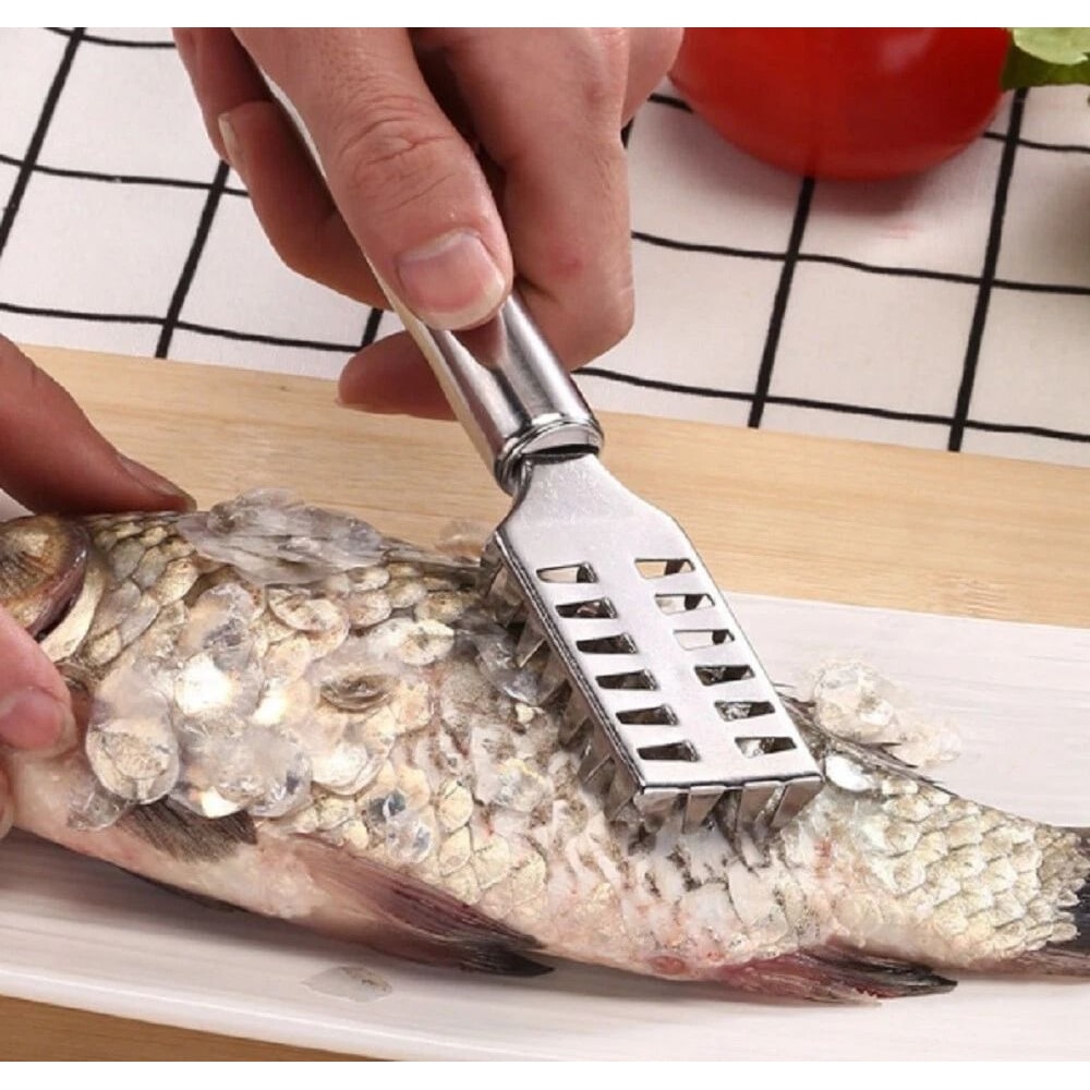 Stainless Steel Fish Scaler Brush Easy Fish Scale Remover And Seafood Cleaning Tool 2