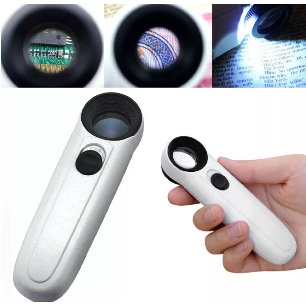 40X LED Jewelers Loupe Magnifier Handheld Lighted Magnifying Glass For Detailed Inspection 6