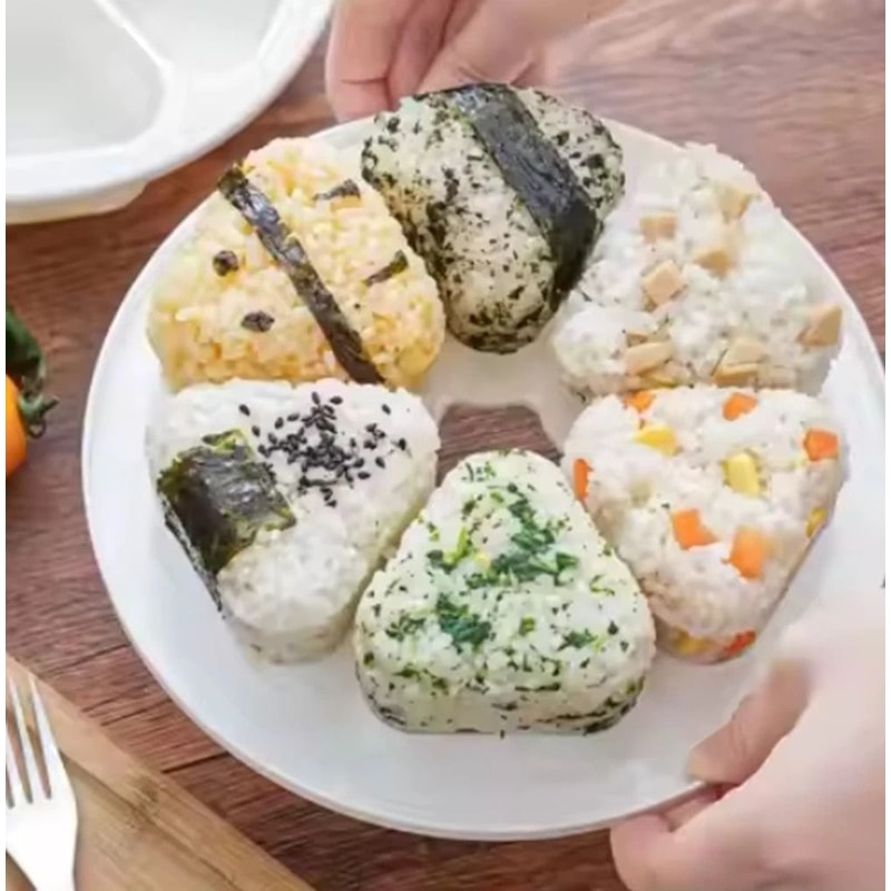 Onigiri Mold Triangle Sushi Rice Ball Maker Storage Set 7